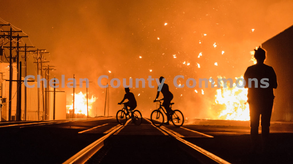 Wenatchee Warehouse Fire Bikers, by Rob Spradlin | Capture Wenatchee