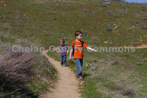Boys Walking Sage Hills