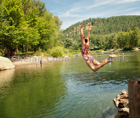 Girl Leaps In Wenatchee River