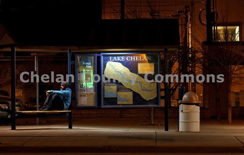 Chelan Bus Stop at Night